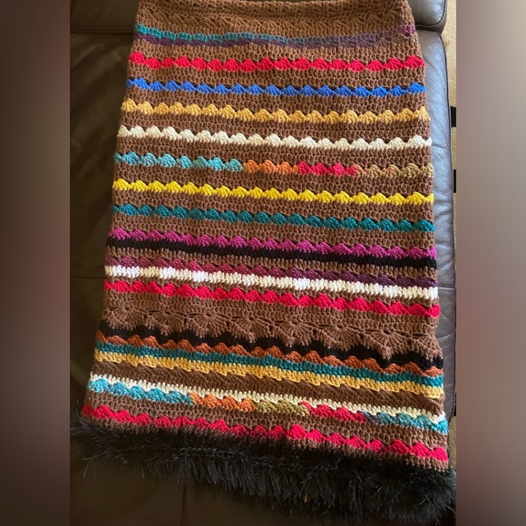 DIY Knit Afghan Skirt with Boa Hem. - Picture 1 of 3